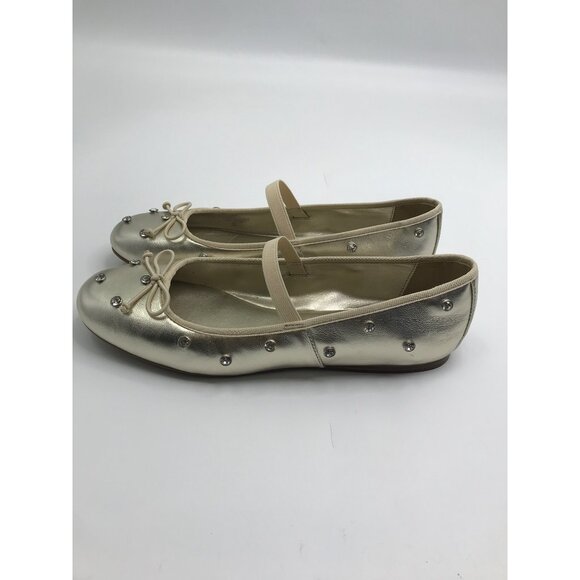 Bandolino Prity Studded Embellished Mary Jane Ballet Flat Gold 9.5 NEW - Picture 3 of 7